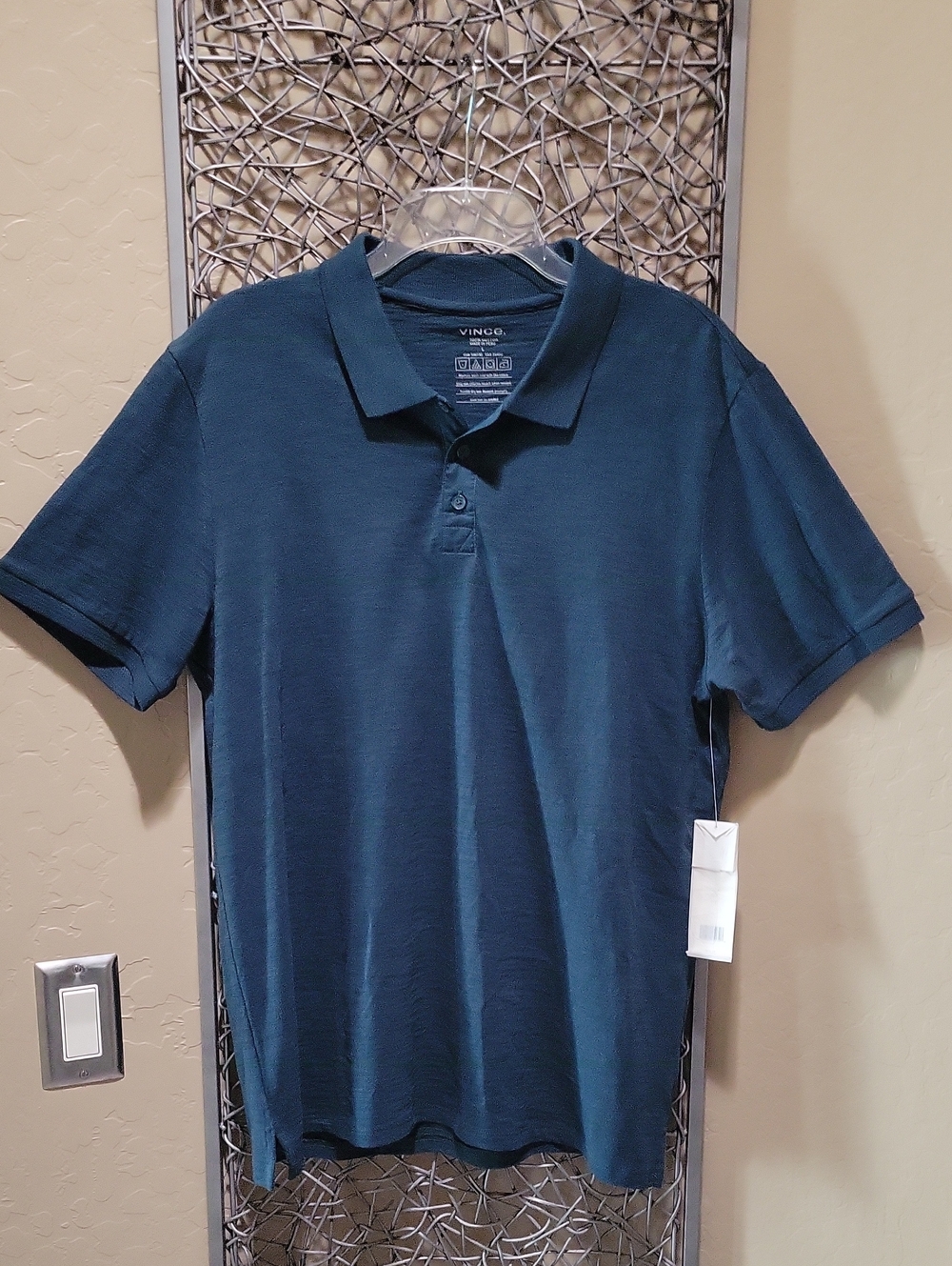 Vince Men's Short-Sleeve Polo in Deep Teal